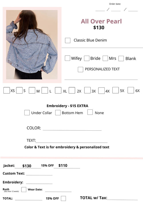 All Over Pearls Jean Jacket